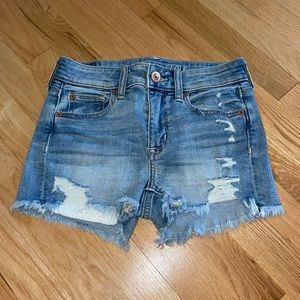 American Eagle light wash ripped Jean shorts